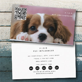 Photo Pet Hund Influencer Social Media QR-kod Visitkort