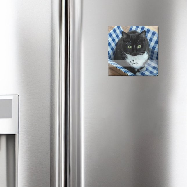 Photo Pet Sticker med Namn Magnet (Skapare uppladdad)