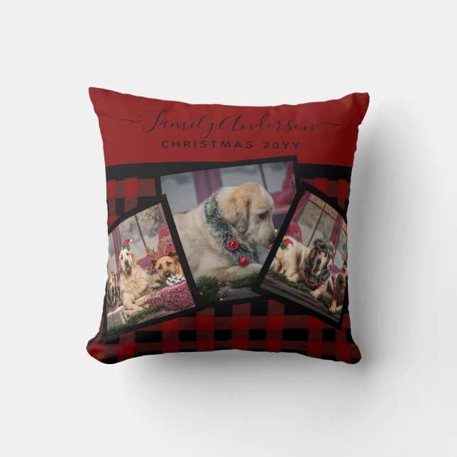 PHOTO PILLOW - Buffalo Play Personlig Julafton Red Kudde (Framsida)
