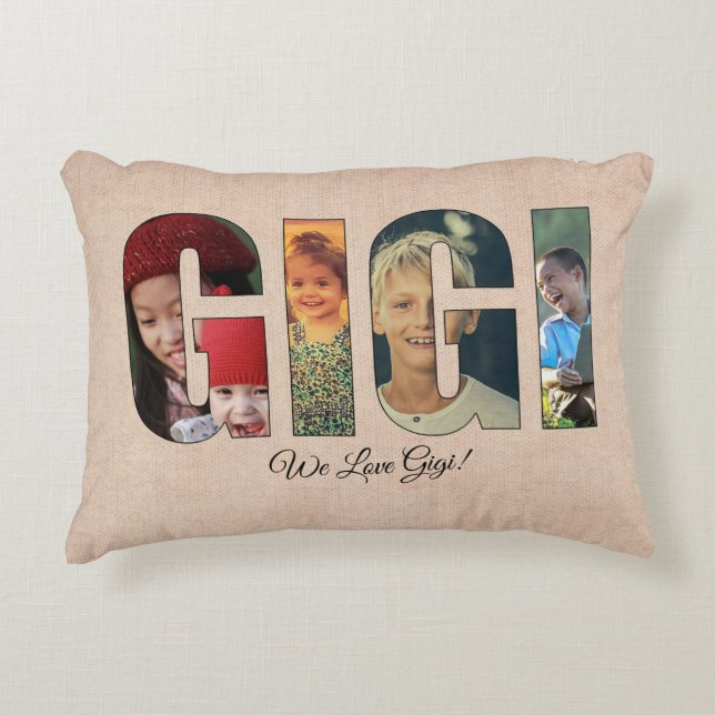 Photo Pillow GIGI, Add Bilder, Message on back Prydnadskudde (Framsidan)
