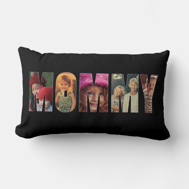 Photo Pillow MAMMA Add Bilder, meddelande på baksi Lumbarkudde (Framsida)