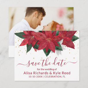 Photo Poinsettia Red jul Bröllop Meddelande