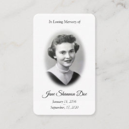 Photo Prayer Card | Det 23:e psalm-minneskortet Visitkort