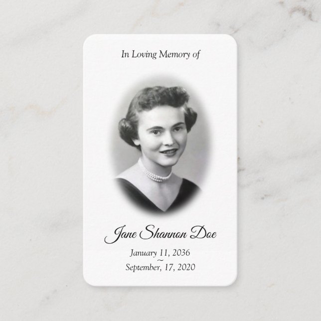 Photo Prayer Card | Det 23:e psalm-minneskortet Visitkort (Framsida)