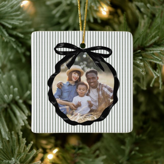 Photo Preppy Bow Ram Gräs Julgransprydnad Keramik (Träd)
