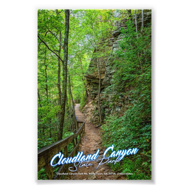 Photo Print för Cloudland Canyon State Park Fototryck (Framsidan)