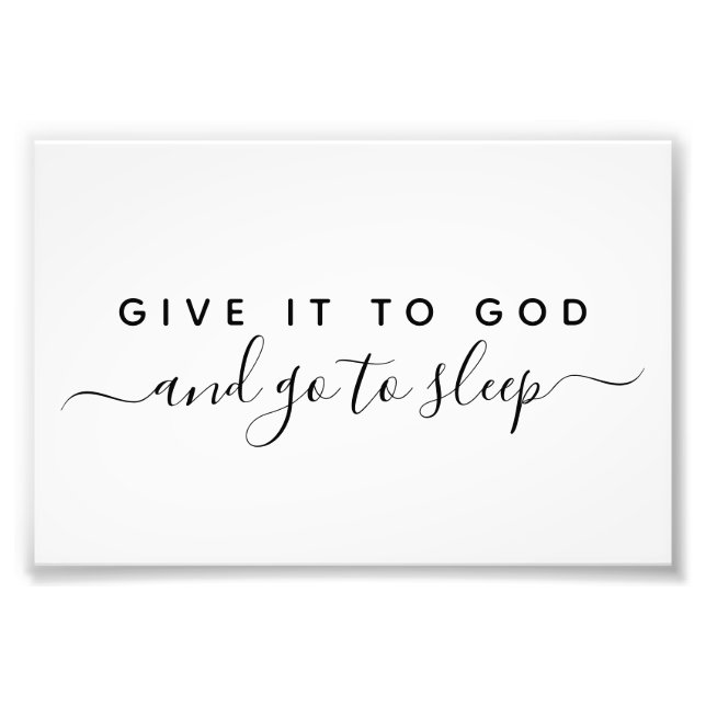 Photo Print Ge it to God Bra Night Quote Fototryck (Framsidan)