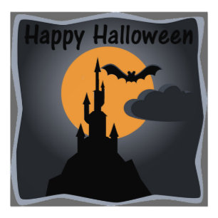 Photo Print i Happy halloween Spooky Castle Fototryck