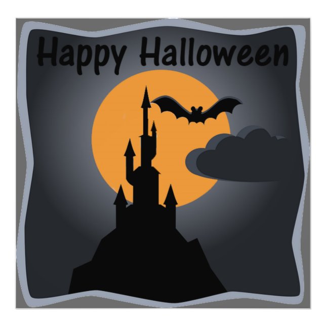 Photo Print i Happy halloween Spooky Castle Fototryck (Framsidan)
