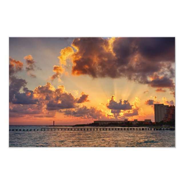 Photo Print - Soluppgång i Cancun, Mexiko Fototryck (Framsidan)