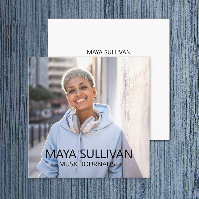 Photo Professionell för journalistmusik Fyrkantigt Visitkort (Skapare uppladdad)