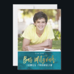 PHOTO PUB MITZVAH teal blue water color guld type Inbjudningar<br><div class="desc">med kat masard >> kat@simplysweetPAPERIE.com <<< PUB MITZVAH Inbjudan till ditt barn att konfigurera trendiget som mall är det enkelt att lägga till egna uppgifter eller slått anpassningsknappen och du kan lägga till eller ändra text, typsnitt, storlekar osv. TIP: 1. Om du vill ändra/flytta grafik/ändra bakgrund slå färg knappen "anpassa"....</div>