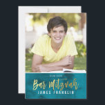 PHOTO PUB MITZVAH teal blue water color guld type Inbjudningar<br><div class="desc">med kat masard >> kat@simplysweetPAPERIE.com <<< PUB MITZVAH Inbjudan till ditt barn att konfigurera trendiget som mall är det enkelt att lägga till egna uppgifter eller slått anpassningsknappen och du kan lägga till eller ändra text, typsnitt, storlekar osv. TIP: 1. Om du vill ändra/flytta grafik/ändra bakgrund slå färg knappen "anpassa"....</div>