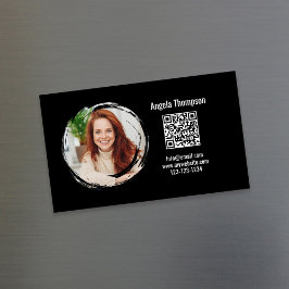 Photo QR Code Black Magnetic  Magnetiska Visitkort