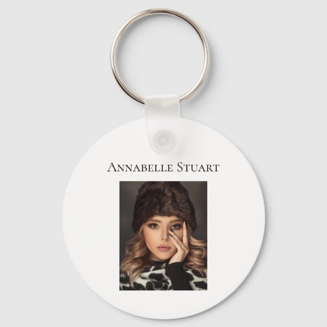 Photo QR code Business Company Large Nyckelring (Framsida)