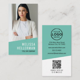 Photo QR Code Company Logo Vertical Visitkort