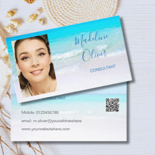 Photo QR-kod Ocean Beach Sea Travel Blue Visitkort
