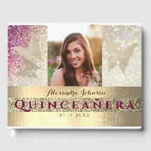 Photo Quinceanera Glitter Rosa