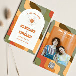 Photo Rainbow Vågigt Groovy Spara datum Qr-kod Spara Datumet<br><div class="desc">Photo Burnt Orange Sol Retro Boho Spara datum Qr-kod</div>