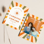 Photo Rainbow Vågigt Groovy Spara datum Qr-kod Spara Datumet<br><div class="desc">Photo Burnt Orange Sol Retro Boho Spara datum Qr-kod</div>