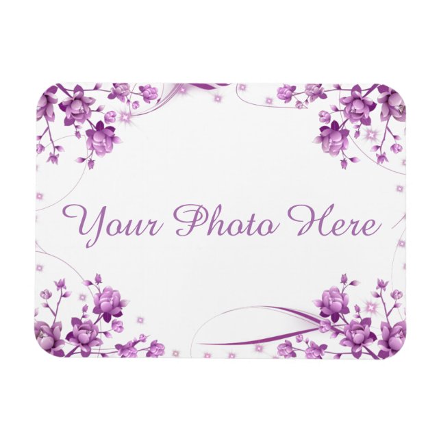 Photo Ram med Flowers Magnet (Horisontell)