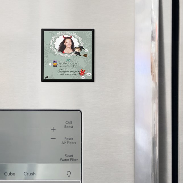 Photo Ram med Witch, Monsters, Ghost, Cat Magnet (In Situ (Fridge))