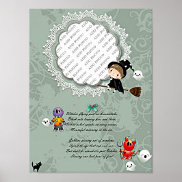 Photo Ram med Witch, Monsters, Ghost, Cat Poster