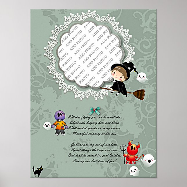 Photo Ram med Witch, Monsters, Ghost, Cat Poster (Framsidan)