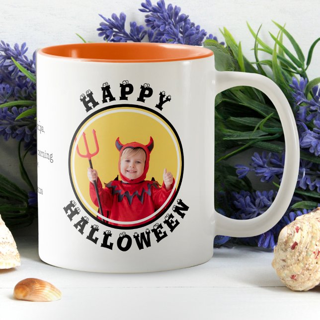 Photo Ram Personlig Happy halloween Två-Tonad Mugg (Skapare uppladdad)