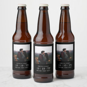 Photo Ram Spara datum Beer-etikett Svart Ölflaska Etikett