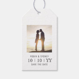 Photo Ram | Spara datum | Gåvans Märkre l White Presentetikett