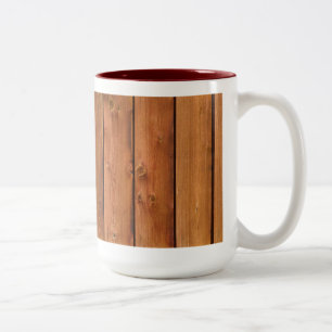 Photo Realistic Rustic, Wood WeatherBoard Två-Tonad Mugg