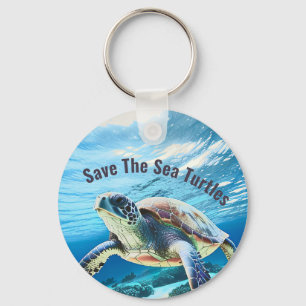Photo Realistic Sea Turtle Spara Sea Turtle Nyckelring