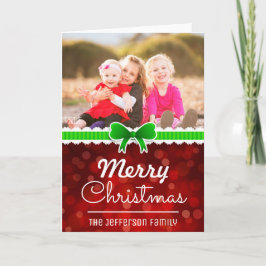 Photo  Red Bokeh Background Anpassningsbar Family Helgkort