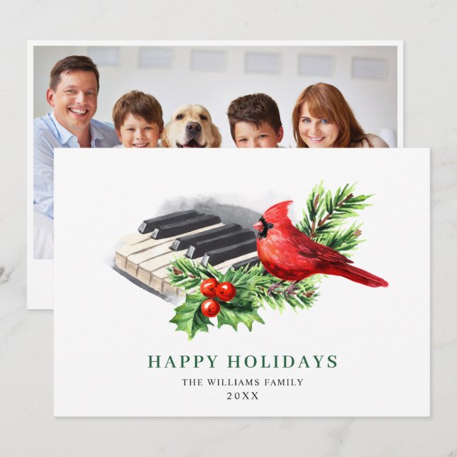 PHOTO Red Cardinal Bird-julen Hälsning Julkort (Fram/baksida)