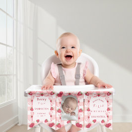 Photo Red Gingham Bows Berry First Bunting Flags Vimplar