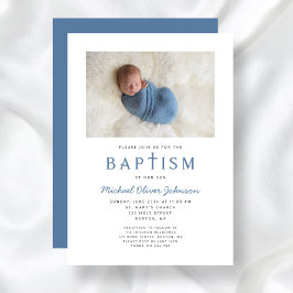 Photo Religiösa Kor Blue Boy Baptism Inbjudningar