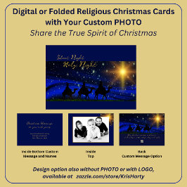 PHOTO-Religiösans Elegant för julkort, blankt Helgkort