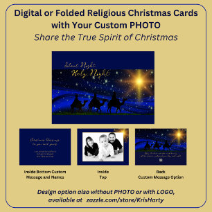 PHOTO-Religiösans Elegant för julkort, blankt Helgkort