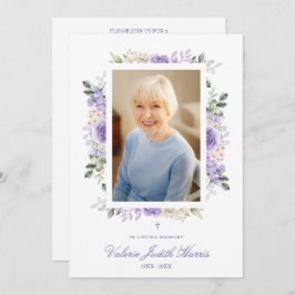 Photo Remembrance Service Dear Ones Purple Shades Inbjudningar