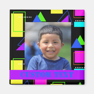 PHOTO RETRO 80S NEON FLUORO FÄRG GEOMETRISK FORM MAGNET