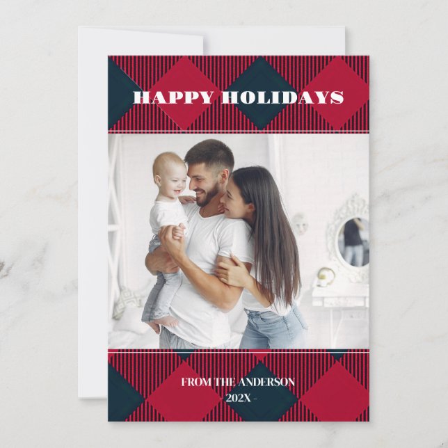 Photo Retro jul Play Hälsning Helgdag Inbjudningar (Framsida)