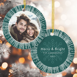 Photo retro sunburst gräs grönt jul julgransprydnad keramik