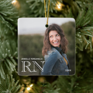 Photo RN Nurse Julgransprydnad Keramik
