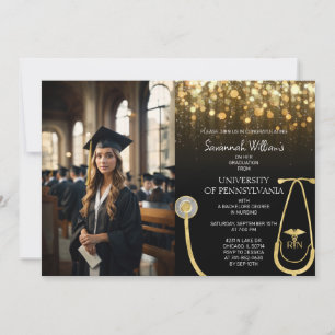 Photo RN Nursing Guld Studenten Firande Inbjudningar