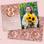 Photo Ro Guld Kids Girl 8:e Födelsedagsfesten Inbjudningar<br><div class="desc">Foto ro 8:e födelsedagsfest inbjudan för en 8-årig flicka med skrivmanus och ballonger för roligt av elegant.</div>