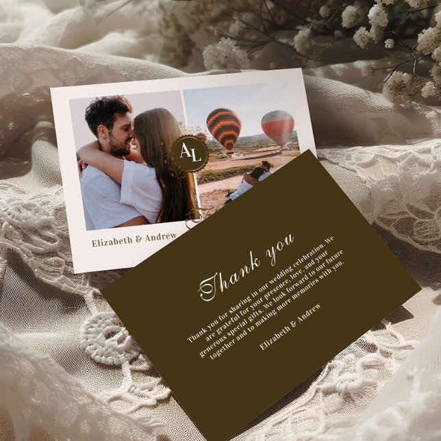 Photo Rococo Blommigt Antique Ram Bröllop Tack Kort (Skapare uppladdad)