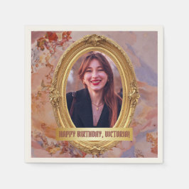 Photo Rococo Soft Renaissance Guld Födelsedagsfest Pappersservett