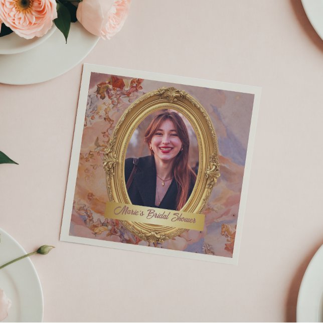 Photo Rococo Soft Renaissance Guld Möhippa Pappersservett (Skapare uppladdad)