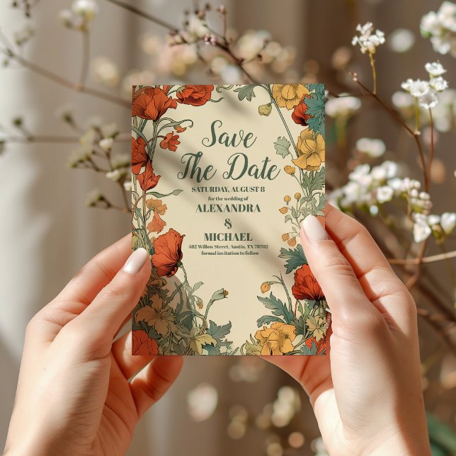 Photo Romantic Art nouveau Bröllop Spara Datumet (Skapare uppladdad)